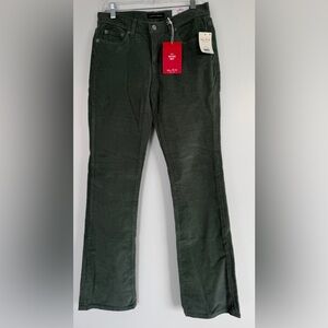 Lucky Brand NWT Sweet Mid Rise Boot Cut Fairytaile Green Corduroy Pants. Sz. 26